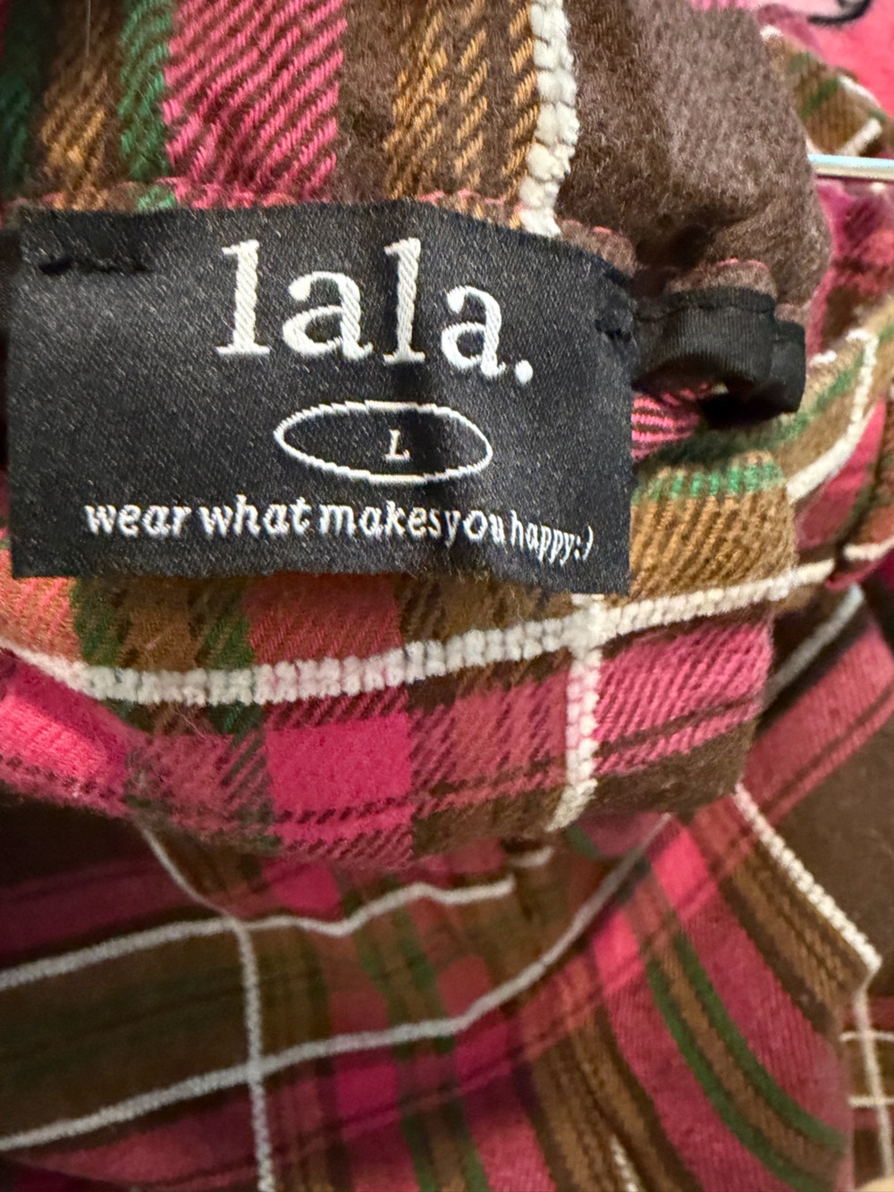 Dressed in LALA Lovers Lane Plaid Wide Leg Trousers in Pink - Picture 5 of 5